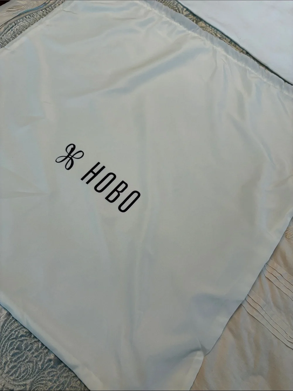 HOBO Cream Drawstring Logo Dust Bag